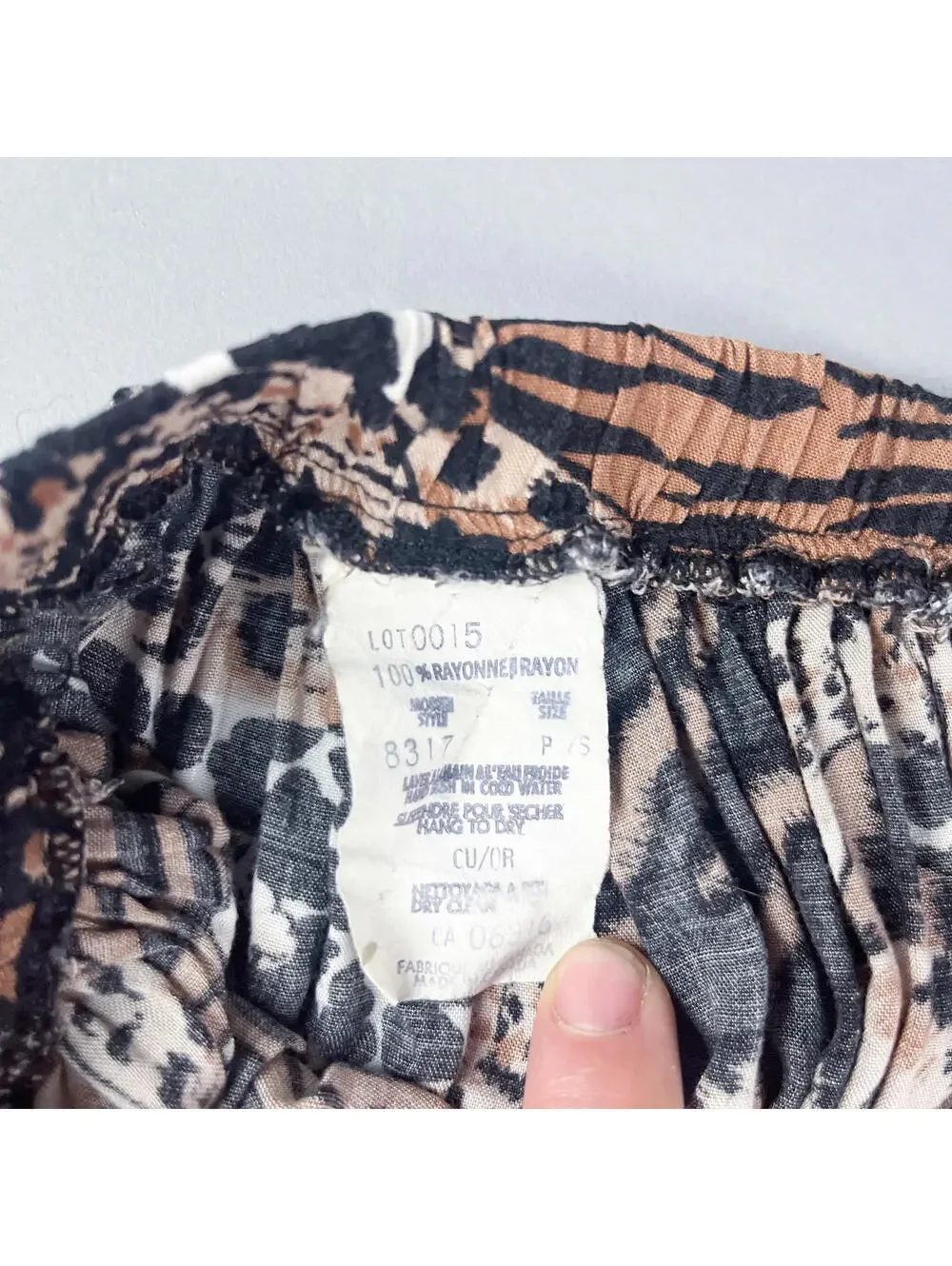Vintage Animal Print Midi Skirt with Elastic Waistband - Picture 6 of 8